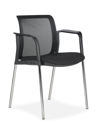 Silla ZOE 8 respaldo en malla negra asiento tapizado